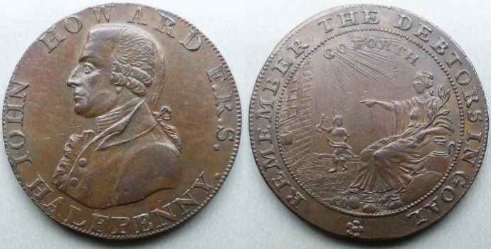 Bath, John Howard Remember The Debtors In Goal Halfpenny